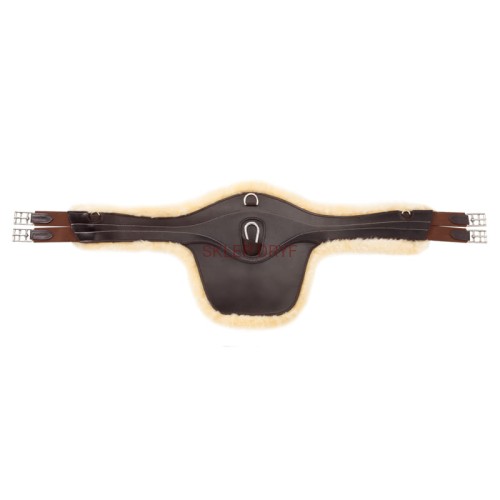 Popręg skórzany z fartuchem futro