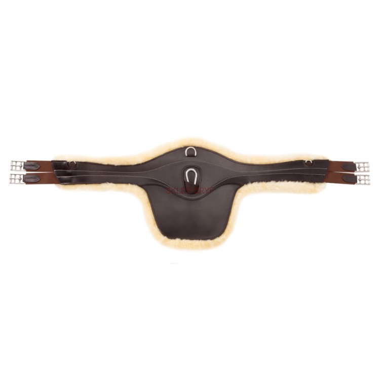 Popręg skórzany z fartuchem futro