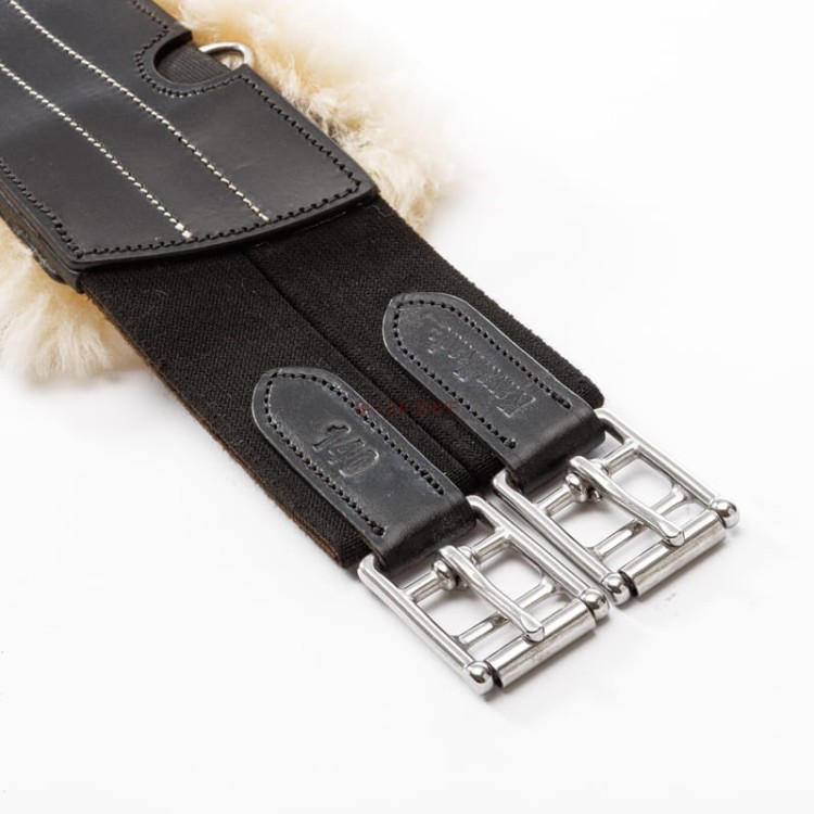 Popręg skórzany z fartuchem futro